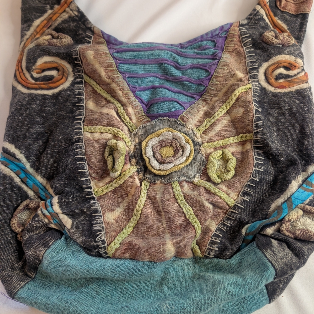 Rising International Boho Patchwork Slouchy Shoul… - image 2